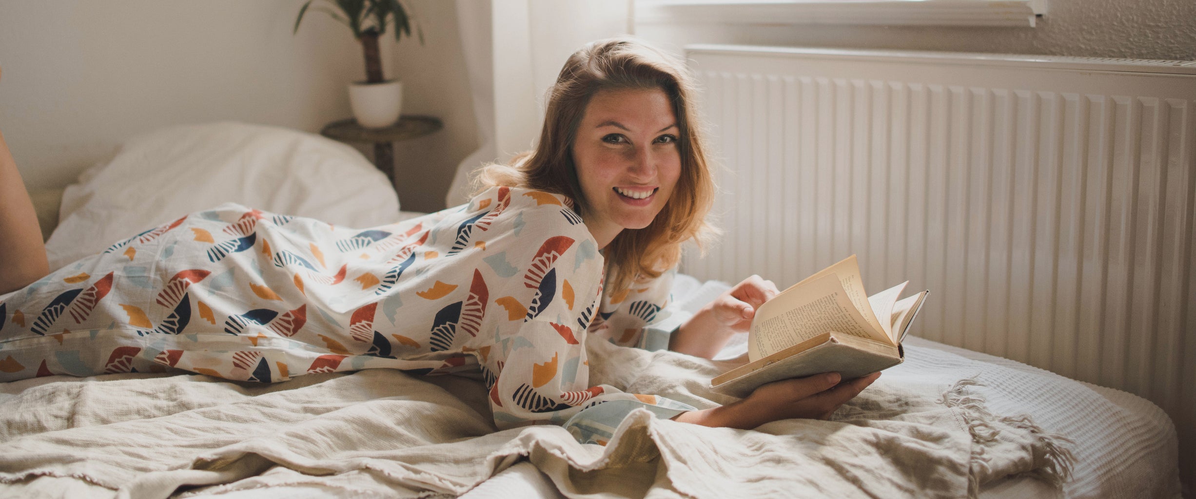 NOST loungewear sleepwear block-printed robe 