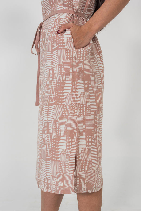 Frances Dress in City Print Blush