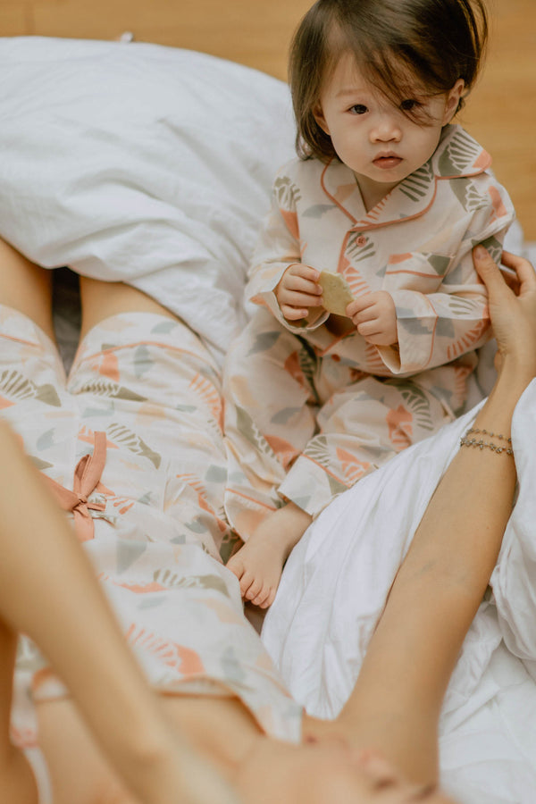Moki Kids PJ Set in Spiral Blush