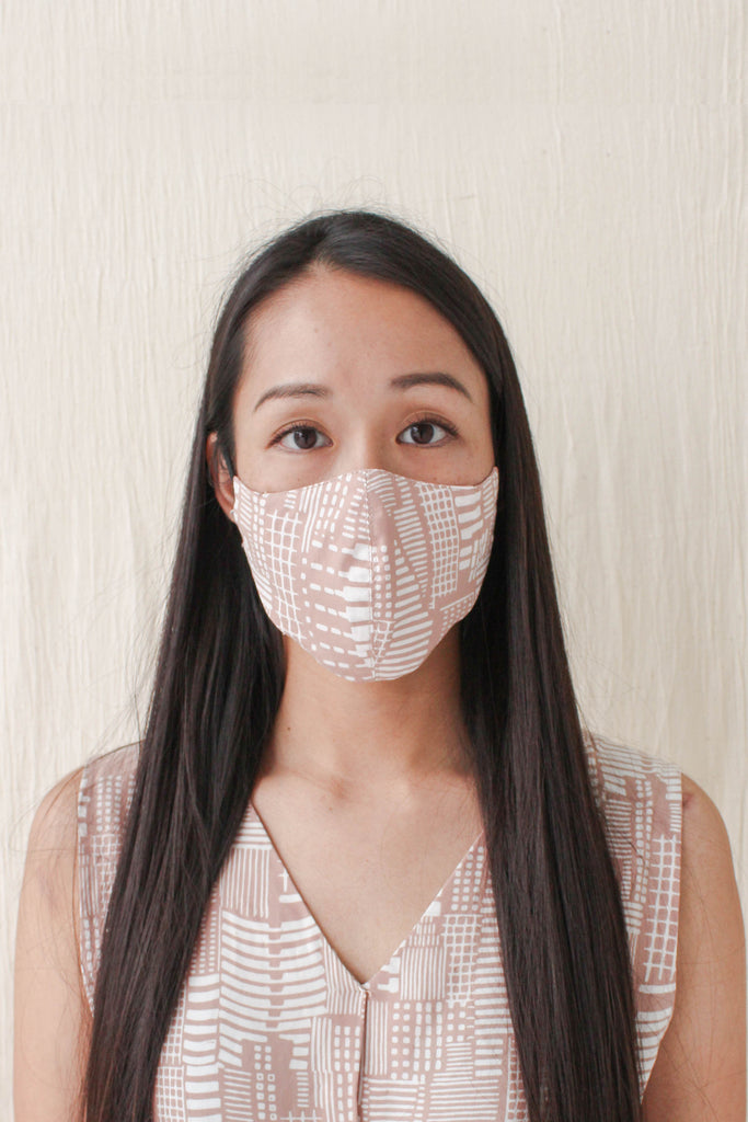 Batik Mask in City Print Blush