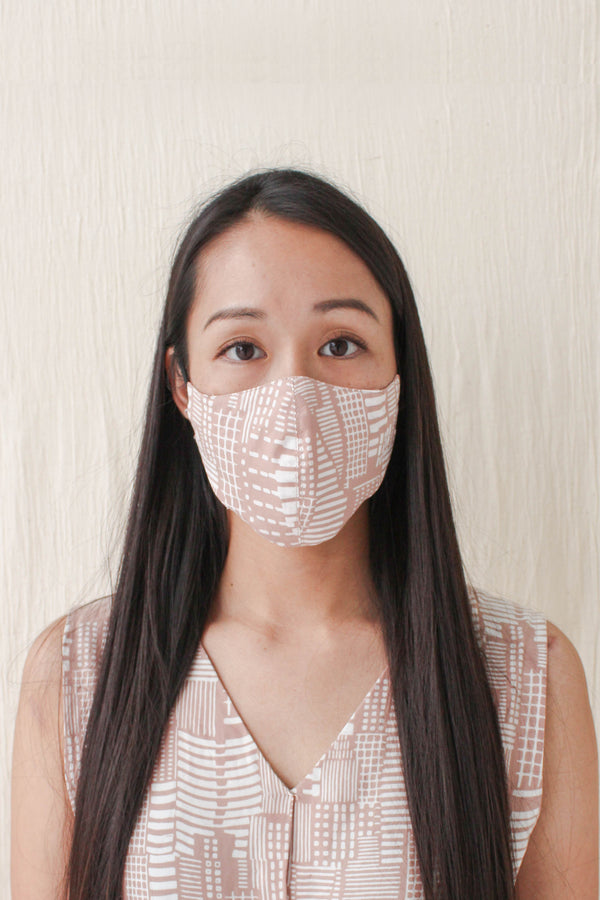 Batik Mask in City Print Blush