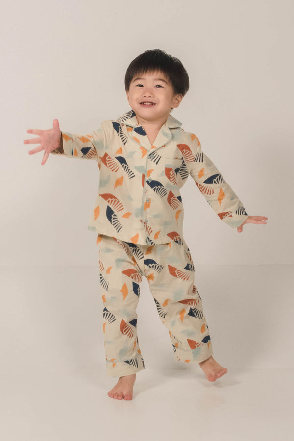 Moki Kids PJ Set in Spiral Sky